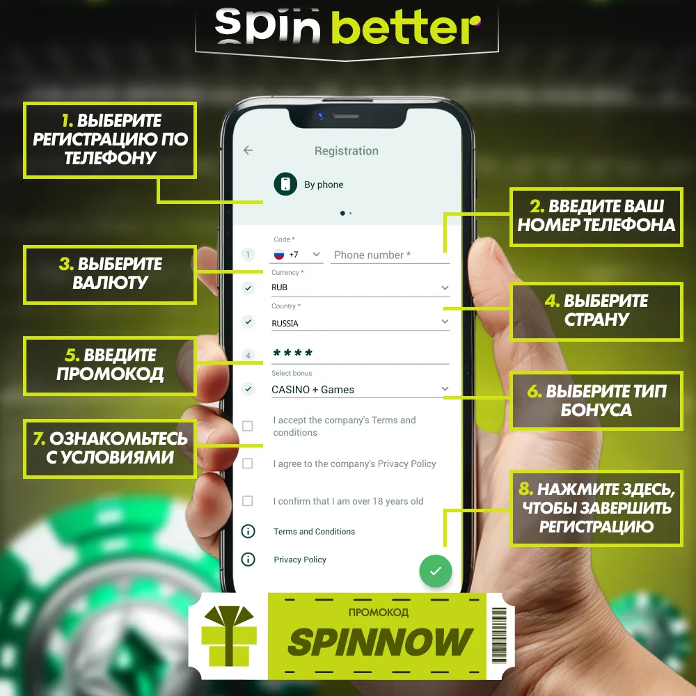 SpinBetter официальный сайт казино — Россия